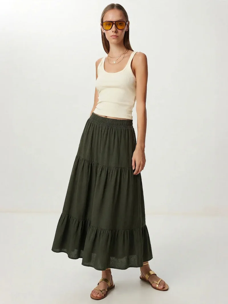 السعادة في إسطنبول ISTANBUL High Waist A-Line Maxi Skirt