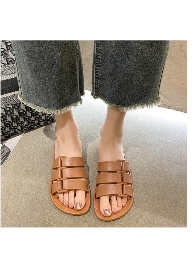 NIBEMINENT Fashionable Fairy Style Slip-On Flat Bottom Sandals Women's Summer Outdoor Wear Anti-Slip Trendy Flats Casual Shoes - Image 2