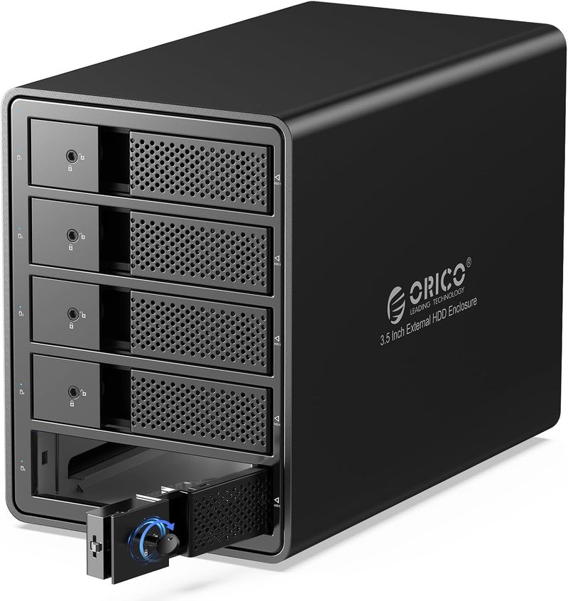 Orico 5 Bay USB 3.0 3.5 inch External Hard Drive Enclosure Support 80TB (5 x 16TB) Aluminum Alloy HDD Enclosure with Fan / 150W / UASP Disk Data Storage (No RAID) - Image 1