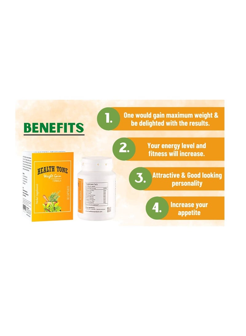 Health Tone Weight Gain Capsules - 90 Capsules - Image 4