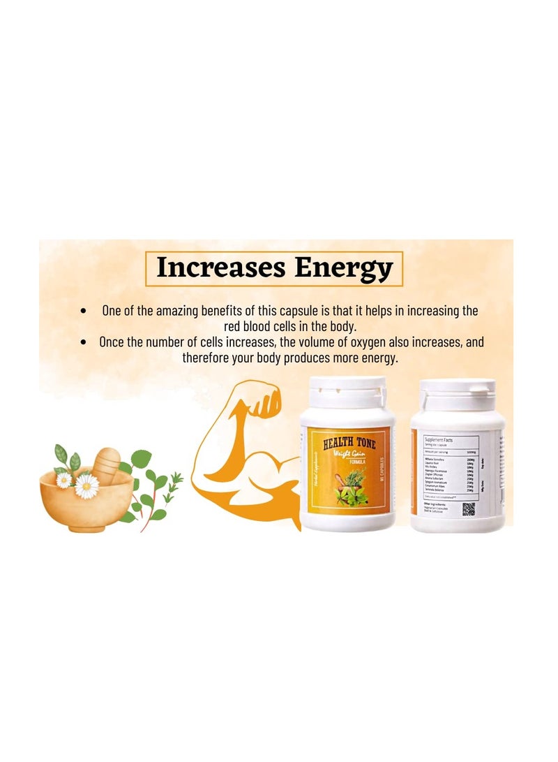 Health Tone Weight Gain Capsules - 90 Capsules - Image 5