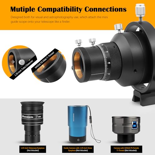 Astromania Guide Scope 60mm FMC Compact Finder Guide Scope Kit with Double Helical Focuser Compatible with 1.25 inch Eyepiece for Astronomical Telescope & Auto Guiding Cameras for Astrophotography - Image 5