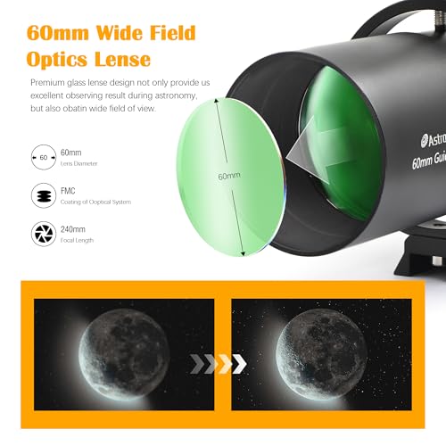 Astromania Guide Scope 60mm FMC Compact Finder Guide Scope Kit with Double Helical Focuser Compatible with 1.25 inch Eyepiece for Astronomical Telescope & Auto Guiding Cameras for Astrophotography - Image 3