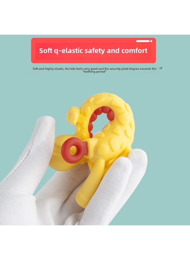 Bite Baby Teether Stick Teether Toy Giraffe Manhattan Hand Ball Baby Music Fruit And Vegetable Silicone 6 Months-Color:Hand Ball + Banana + Deer + Strawberry + Orange + Bite + Mesh Bag + Anti-drop C - Image 4