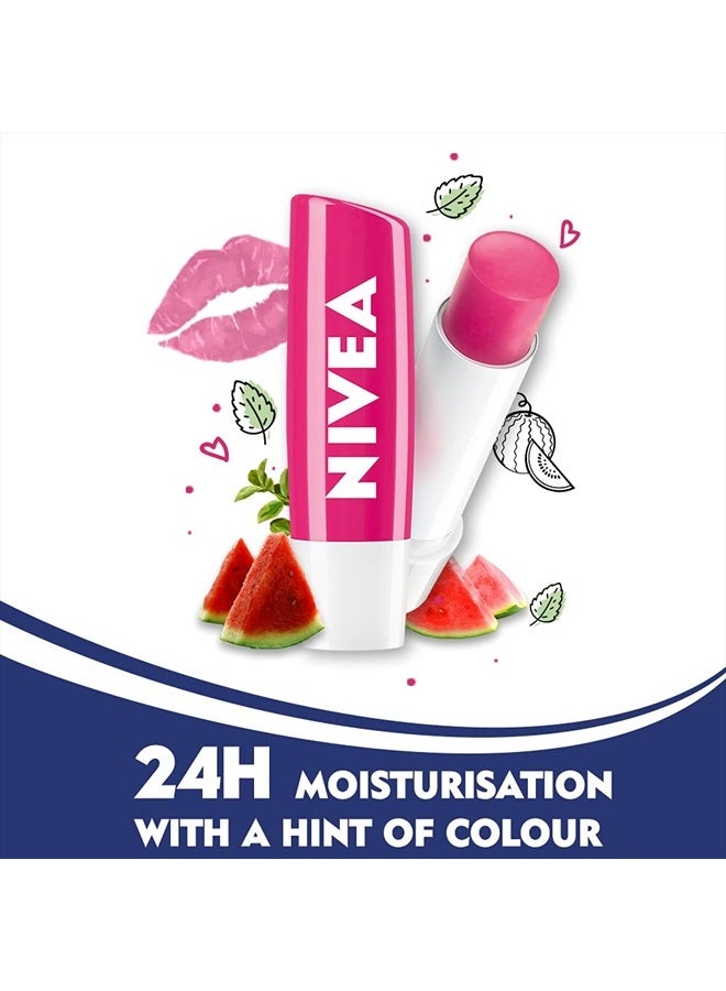 Nivea بلسم الشفاه نيفيا فواكه اللمعان بنكهة البطيخ، 4.8 جرام - Image 3
