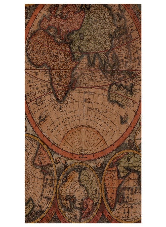 arkamii Premium Wrapping Paper Set of 4 Sheets Size 34 x 25 Inch Kraft Vintage World Map Gift Wrap (18-6183) - Image 1