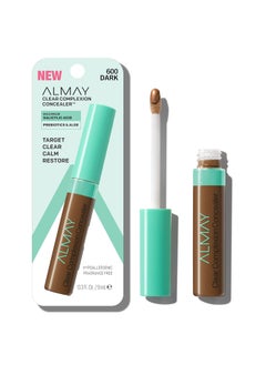 Almay Almay Clear Complexion Acne & Blemish Spot Treatment Concealer Makeup with Salicylic Acid- Lightweight, Full Coverage, Hypoallergenic, Fragrance-Free, for Sensitive Skin, 600 Dark, 0.3 fl oz. 