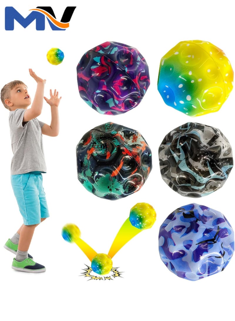 MAGIC VAULT Pack of 6 Astro Jump Ball High Jumping Rubber Moon Ball Galaxy Lightweight Space Ball High Bouncing Ball Extreme Ball Toy Gifts Toy for Stress Relief for Children - Image 1