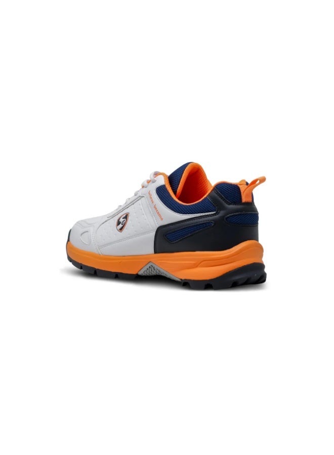 SG Club 6.0 Cricket Shoe (Color: White/Navy/Orange) | for Mens & Boys | Material: PU & Rubber | Lightweight | Improved Stability in The Game - Image 2