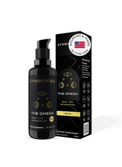 Cymbiotika DHA Vegan Omega 3 Supplement, EPA & Astaxanthin 4mg Liquid Supplement, Supports Brain Development, Vision & Heart Health, Keto, Gluten Free, Fish Oil Free, Lemon, 2 Oz  - Image 1