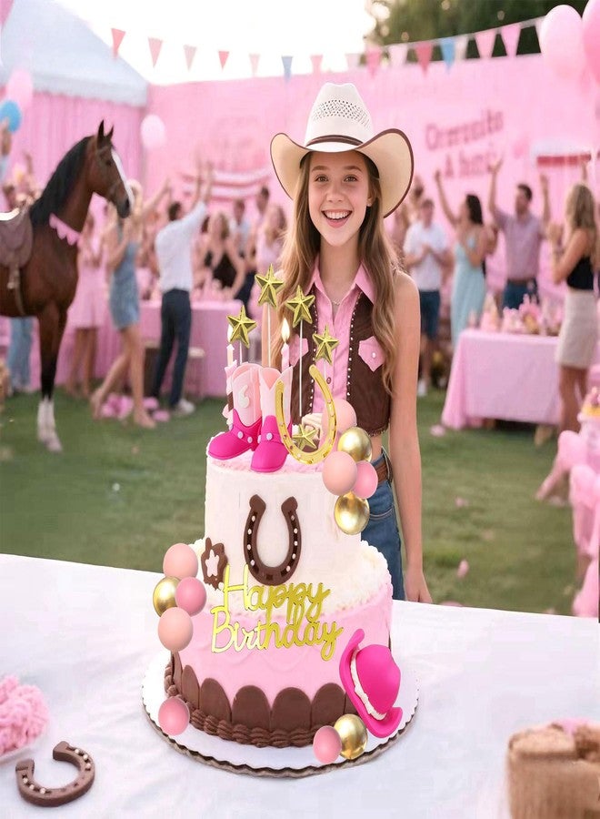 Tyotrbs Cowgirl Cake Topper, Tyotrbs 25pcs Cowgirl Cake Decoration Country Girl Cake Topper Cowgirl Boots Cake Decor Cowboy Western Birthday Decor Cowgirls Hat Birthday Party Decor for Western Theme Party - Image 4