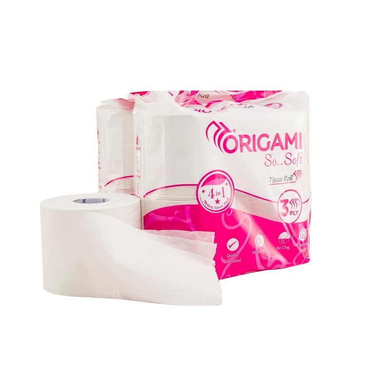 Origami لفافة ورق تواليت 3 طبقات - عبوة من 8 (340 سحب لكل لفافة، 2,720 ورقة) - Image 2