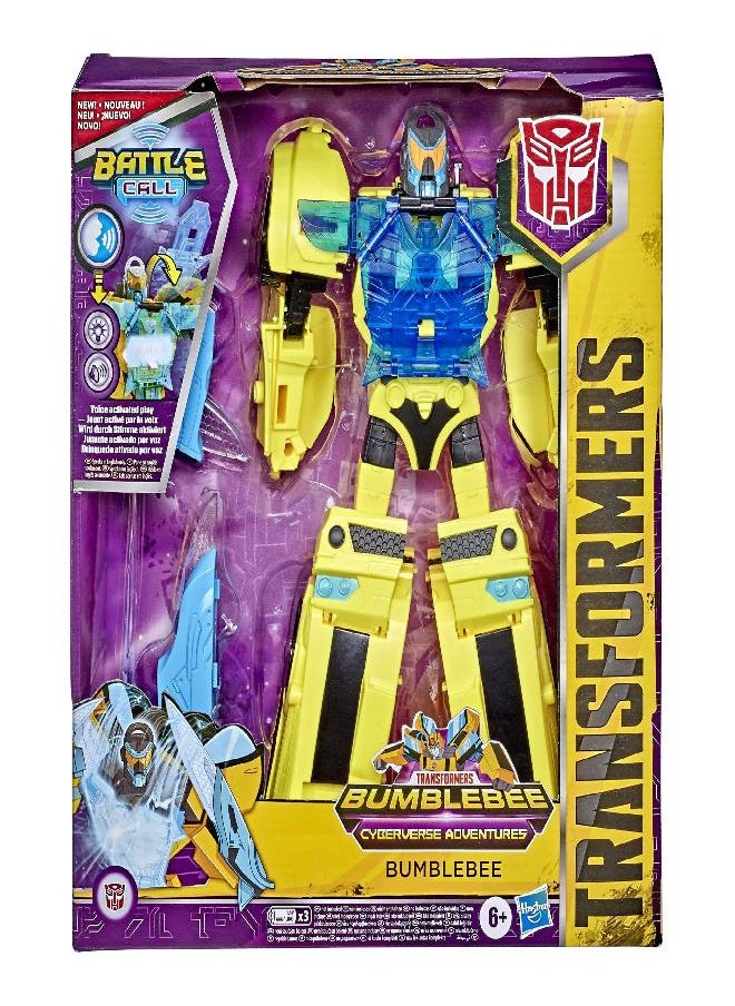 TRANSFORMERS Transformers Bumblebee Cyberverse Adventures Battle Call Officer Class Bumblebee, Voice Activated Energon Power Lights and Sounds, Ages 6 and Up 10-inch  - Image 5