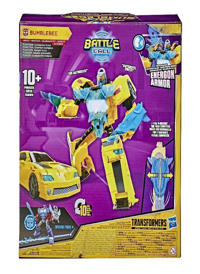 TRANSFORMERS Transformers Bumblebee Cyberverse Adventures Battle Call Officer Class Bumblebee, Voice Activated Energon Power Lights and Sounds, Ages 6 and Up 10-inch  - Image 3
