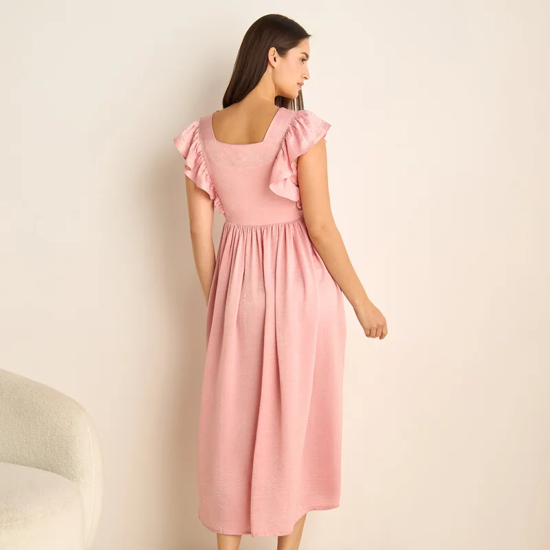 Splash FAV Ruffle Detail Maternity Night Dress