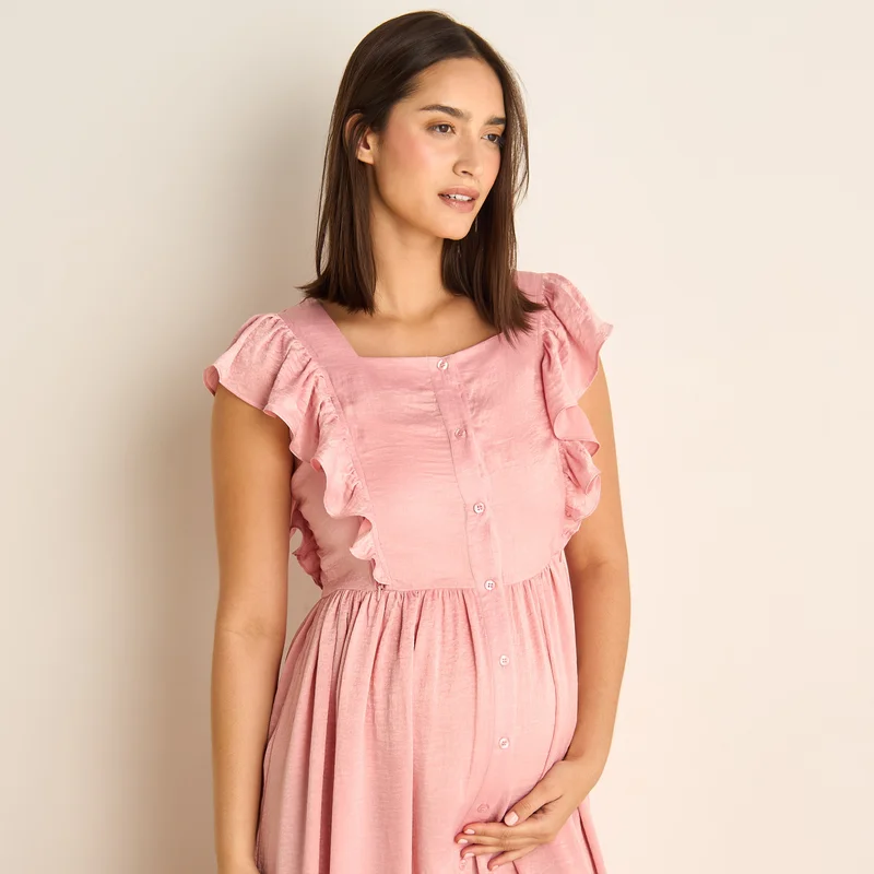 Splash FAV Ruffle Detail Maternity Night Dress