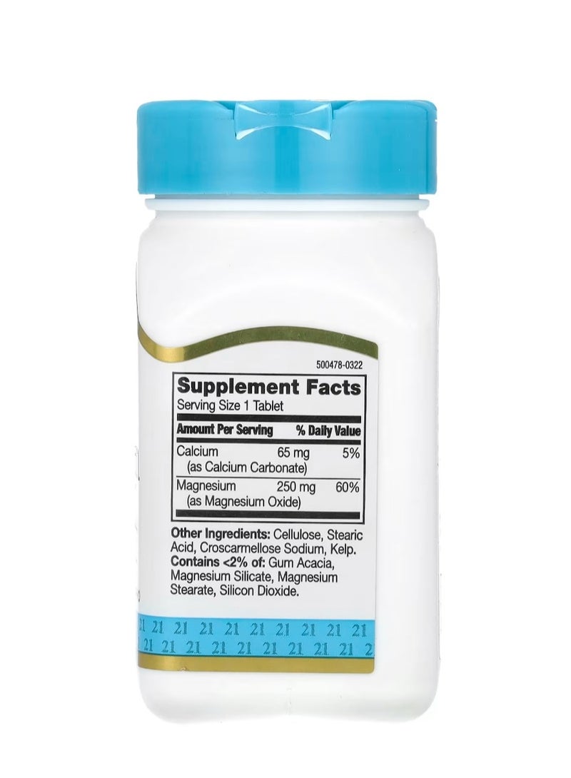 21st Century Magnesium 250 mg 110 Tablets - Image 2
