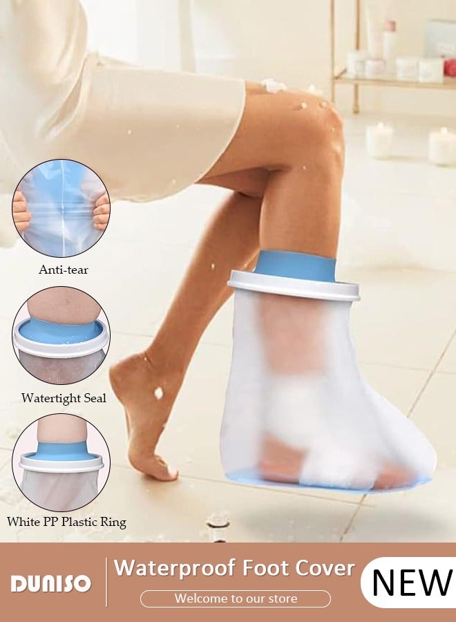 DUNISO Waterproof Foot Cast Cover for Shower Bath, Adult Watertight Foot Protector, Soft Comfortable Watertight Seal to Keep Wounds Dry, Repeatable Cast Cover Foot for Broken Surgery Leg, Foot, Ankle Wound and Burns  - Image 1