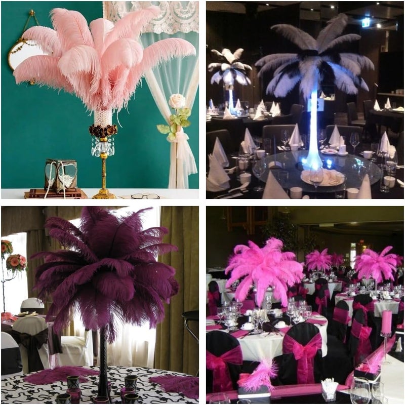 Sowder 5pcs Ostrich Feathers 16-18inch(40-45cm) Home Wedding Decoration(Gold) - Image 5