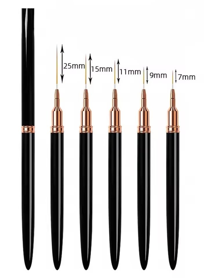 Goolsky Nail Brush Pen 5pcs/set Nail Art Liner Brushes Set Elongated Striping Drawing Professional  - Image 1