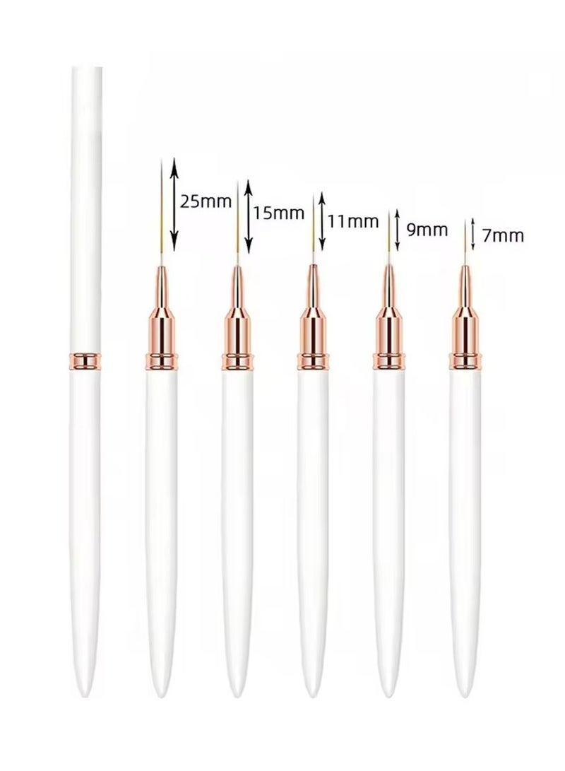 Goolsky Nail Brush Pen 5pcs/set Nail Art Liner Brushes Set Elongated Striping Drawing Professional  - Image 2