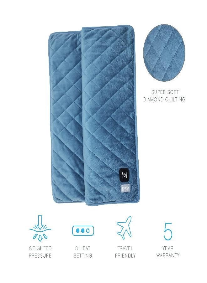 Pure Enrichment® WeightedWarmth™ - 2-in-1 Weighted Body Pad with Warmer (32” x 21”) 6 lbs, 3 Warmth Settings, BPA-Free, Non-Toxic Beads, & Soft Micromink - Ideal for Back and Shoulder Pain, or Cramps