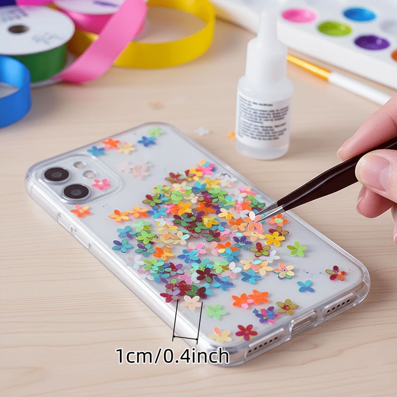 680Pcs Colorful Sakura Glitter Cherry Blossom Confetti Desktop Decoration Wedding Flower Scattering Confession Proposal Party Decoration DIY Handmade Slime Nail Art Creative Greeting Card Compact Shining High Quality - Image 3