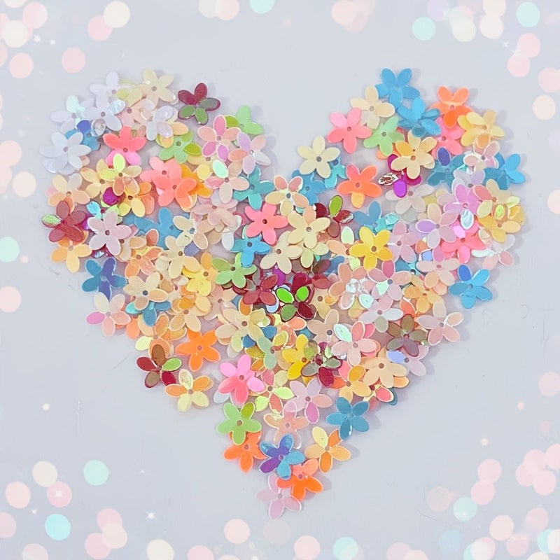 680Pcs Colorful Sakura Glitter Cherry Blossom Confetti Desktop Decoration Wedding Flower Scattering Confession Proposal Party Decoration DIY Handmade Slime Nail Art Creative Greeting Card Compact Shining High Quality - Image 1