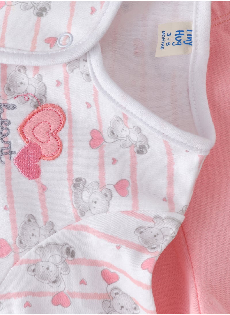 Tiny Hug Baby Girls' Teddy Bear Print 2-Piece Pajama Set  - Image 4