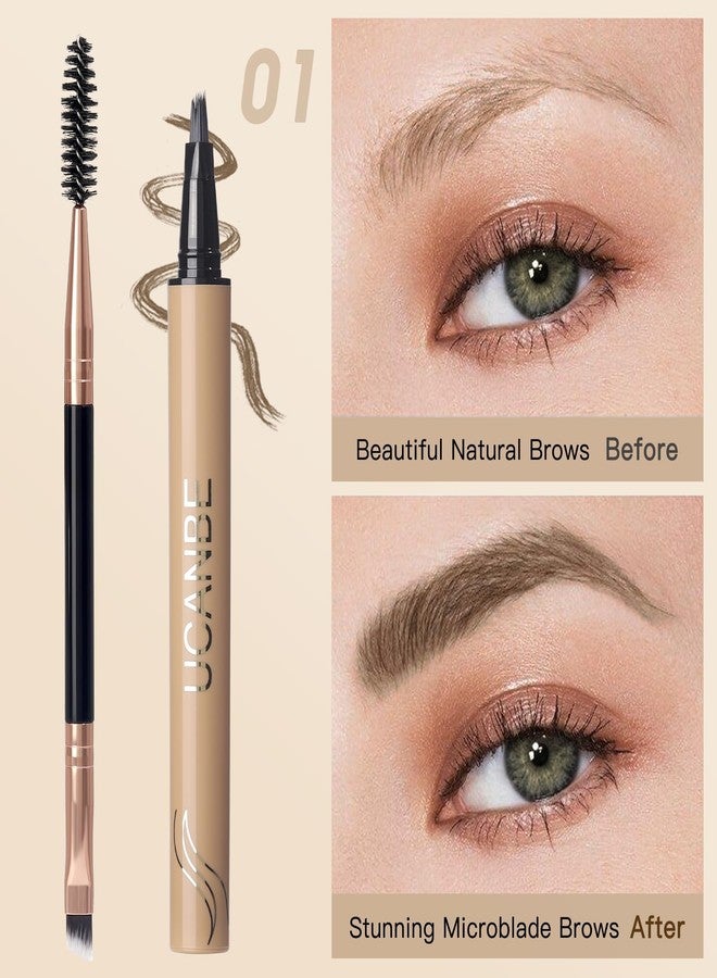 UCANBE Brow-Fection Angled Brush Eyebrow Pen, Liquid Microblading Eyebrow Pencils for Women, Wild Natural Brow Pen for Realistic Hair-Like Brows, Easy to Color, Waterproof, Lasts All Day, Brown - Image 3
