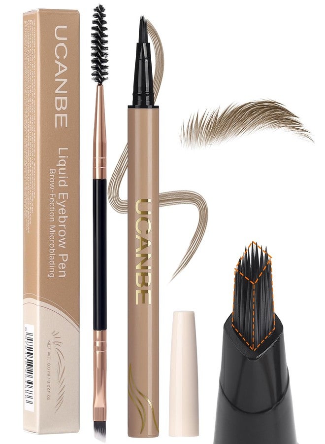 UCANBE Brow-Fection Angled Brush Eyebrow Pen, Liquid Microblading Eyebrow Pencils for Women, Wild Natural Brow Pen for Realistic Hair-Like Brows, Easy to Color, Waterproof, Lasts All Day, Brown - Image 1