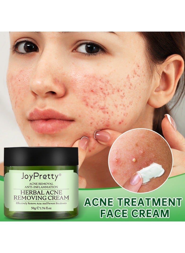 JoyPretty Acne Face Cream Herbal Pimple Scar Removal Shrink Pore Oil Control Moisturizing Facial Cream Acne Treatment Skin Care - Image 1