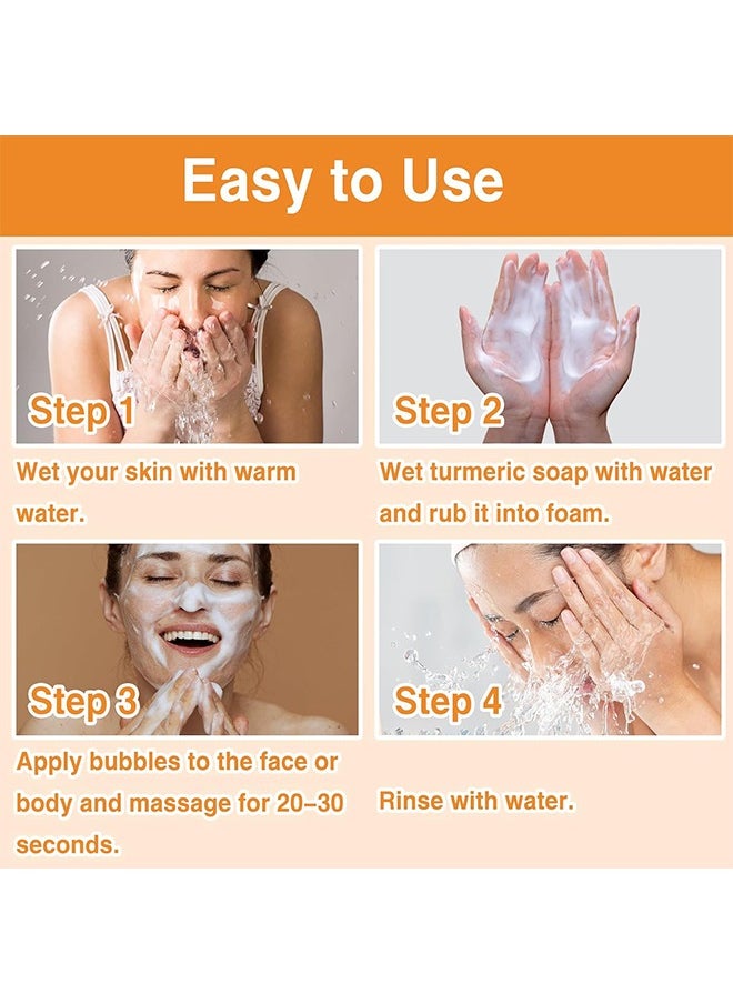 CARVENCHY - Kojic Acid Soap Turmeric Bar, Anti-Acne Dark Spot Corrector Soap, Brightning Deep Cleansing Face And Body Turmeric Soap, Tretinoin Soap, Acne Facial Turmeric Kojic Acid Soap Bar - Image 1