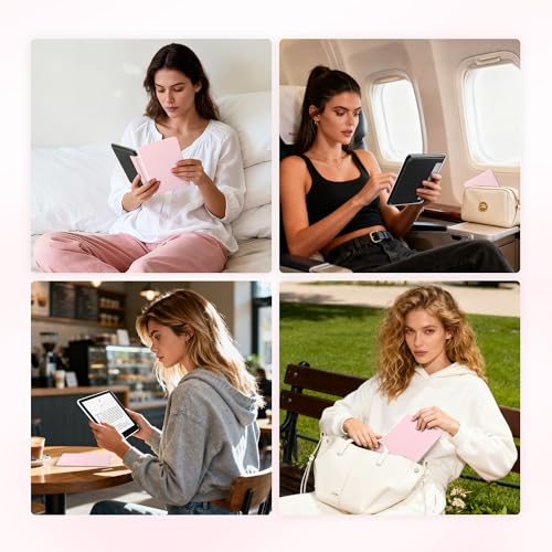 Vane Oak Magnetic Detachable Case for All-New 7" Kindle Paperwhite 12th Gen 2024 and Kindle Colorsoft Signature Edition, Light PU Leather Cover Case with Auto Wake/Sleep, Pink - Image 5