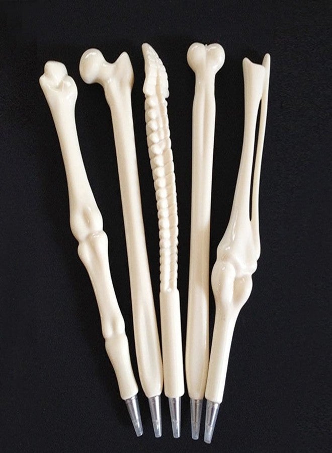 sencoo 5 pack Black Creative Novelty Bone Shape Ballpoint Pens Finger Pen Nurse Doctor Pen Stationery Gift Crazy School Student Gift - Image 1