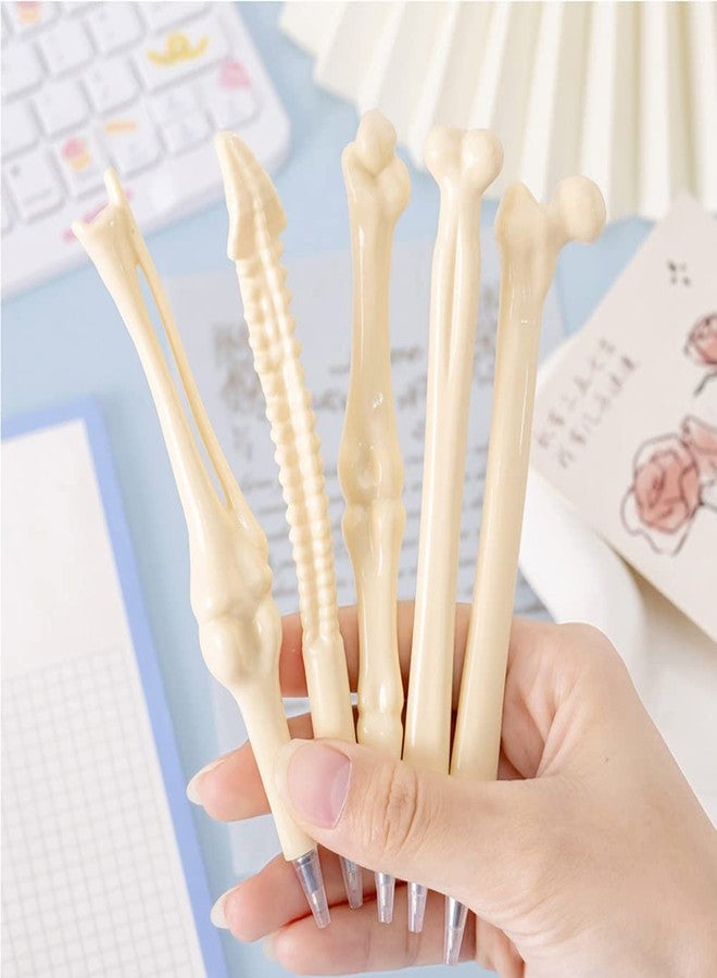 sencoo 5 pack Black Creative Novelty Bone Shape Ballpoint Pens Finger Pen Nurse Doctor Pen Stationery Gift Crazy School Student Gift - Image 2