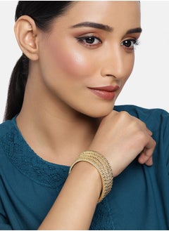Just Peachy Just Peachy Set of 4 White Gold-Plated Bangles with American Diamond Studs by Just Peachy, Elegant & Stylish, Perfect for Any Occasion, Durable & Shiny | Ideal Gift for Her  - Image 2