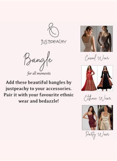 Just Peachy Just Peachy Set of 4 White Gold-Plated Bangles with American Diamond Studs by Just Peachy, Elegant & Stylish, Perfect for Any Occasion, Durable & Shiny | Ideal Gift for Her  - Image 5