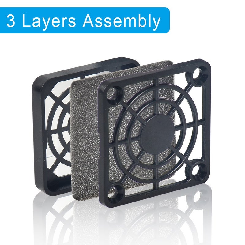ELUTENG 120mm Fan Filter 2 Pack IP40 Dustproof Blower Guard ABS Computer Ventilator Grill 12cm Fan Mesh Cover Tool-Free Fan Strainer Compatible for 120x120 Case Fan USB Cooling Fan - Image 2