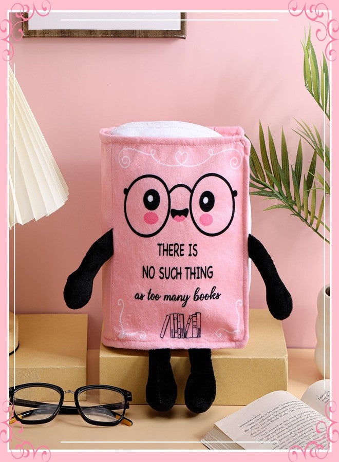 Vertintong Book Plushies Book Lover Gifts Cute Stuffed Plush for Women Bookish Bookworm Reader Teacher Librarian Gifts for Library Office Bedroom Bookshelf(Pink,No Such Thing) - Image 3