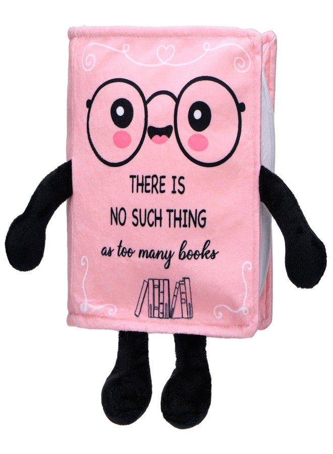 Vertintong Book Plushies Book Lover Gifts Cute Stuffed Plush for Women Bookish Bookworm Reader Teacher Librarian Gifts for Library Office Bedroom Bookshelf(Pink,No Such Thing) - Image 1