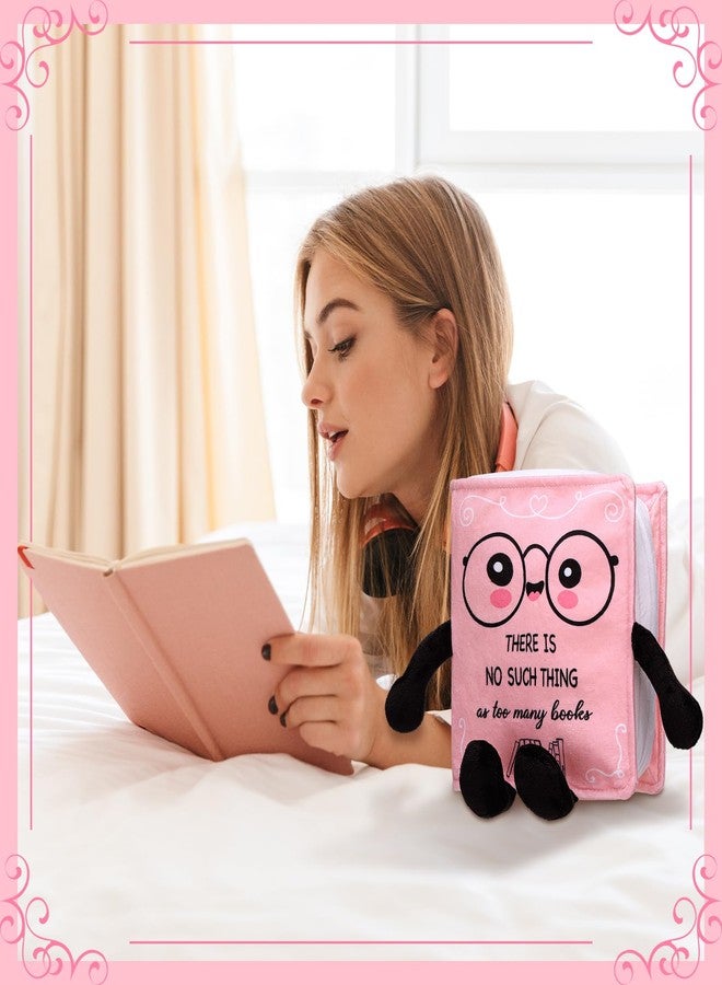 Vertintong Book Plushies Book Lover Gifts Cute Stuffed Plush for Women Bookish Bookworm Reader Teacher Librarian Gifts for Library Office Bedroom Bookshelf(Pink,No Such Thing) - Image 4
