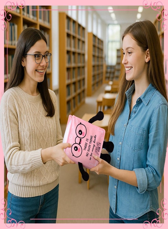 Vertintong Book Plushies Book Lover Gifts Cute Stuffed Plush for Women Bookish Bookworm Reader Teacher Librarian Gifts for Library Office Bedroom Bookshelf(Pink,No Such Thing) - Image 5
