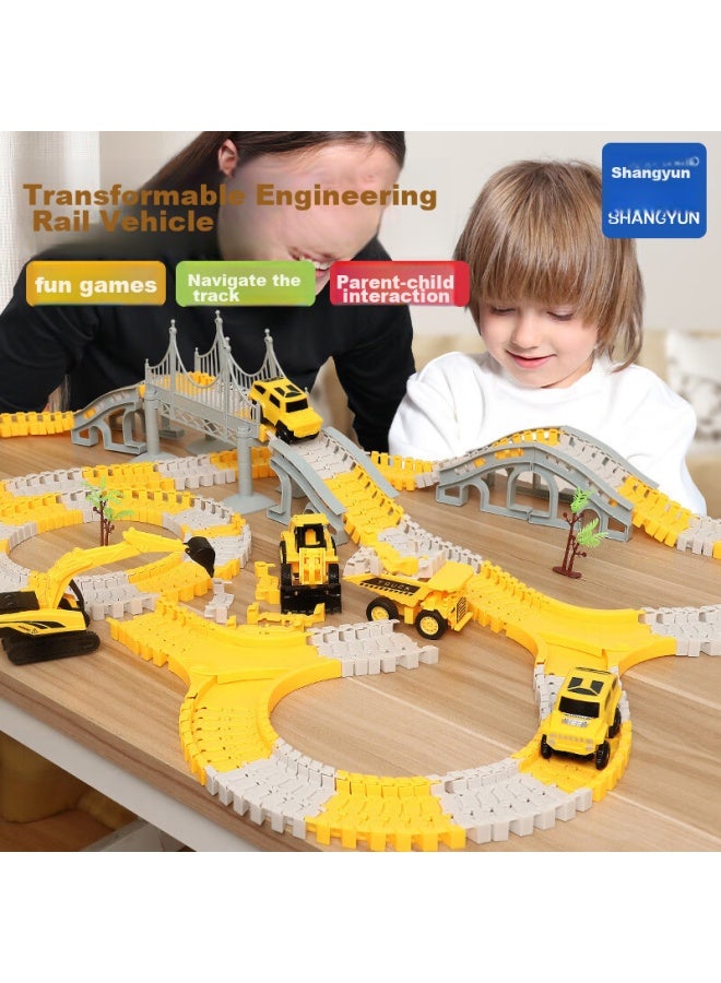 Shangyun Shangyin Children's Day Transformable Diy Assembly Electric Track Car Toy, Adventure Game, Gift For Boys - Image 1