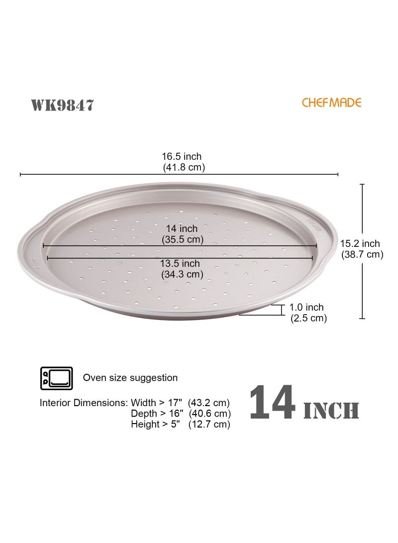 شيف ميد صينية بيتزا 14 بوصة مع فتحات غير لاصقة أواني خبز - Image 2
