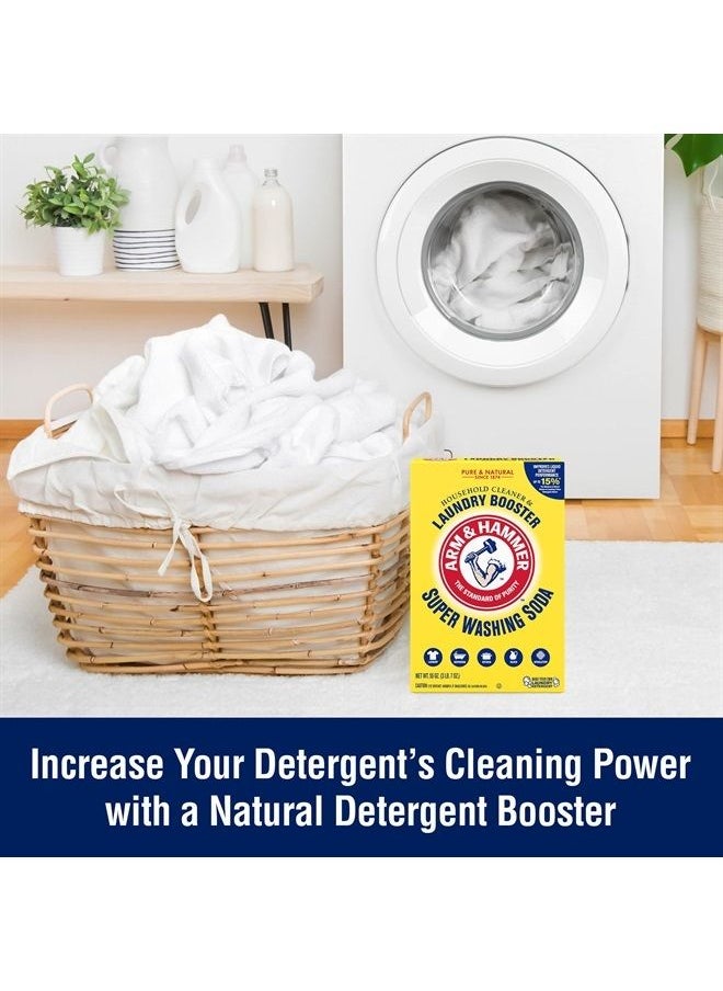 Arm & Hammer - ARM & HAMMER Super Washing Soda Household Cleaner and Laundry Booster, Versatile Natural Home Cleaner, Powder Laundry Additive and Cleaner, 55 oz Box - Image 1