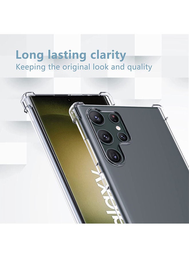 روك بو جراب TPU لهاتف Samsung Galaxy S23 Ultra جراب شفاف رفيع للغاية وشفاف وغطlear Ultra Crystal Thin Transparent Protective Back Cاء خلفي واقٍ ناعم مرن ممتص للصدمات من السيليكون الهجين ممتص للصدمات - Image 2