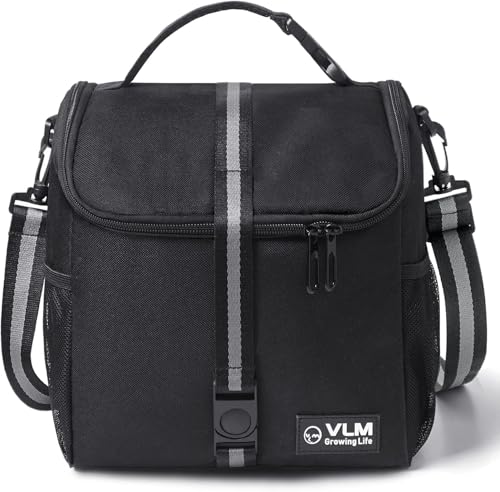 VLM Lunch Bags for WomenLeakproof Insulated Floral Lunch Box with Adjustable Shoulder Strap Reusable Zipper Cooler Tote Bag for WorkPicnicCamping - Image 1