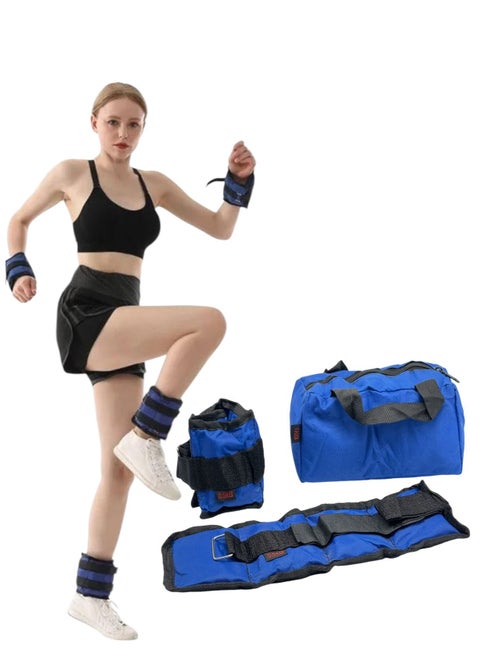 Double Hand and Feet Sand Weights with Bag for Men and Women, Comfortable Soft Ankle and Wrist Weights Set Running Exercise Fitness 1KG