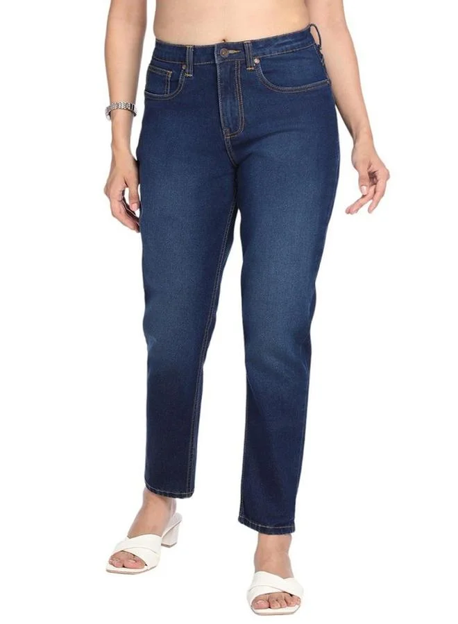 Dennis Lingo Dennis Lingo Blue Mid Wash Mom Fit Jeans